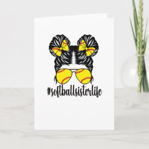 Proud Little Softball Sister Of A Softball Player Card