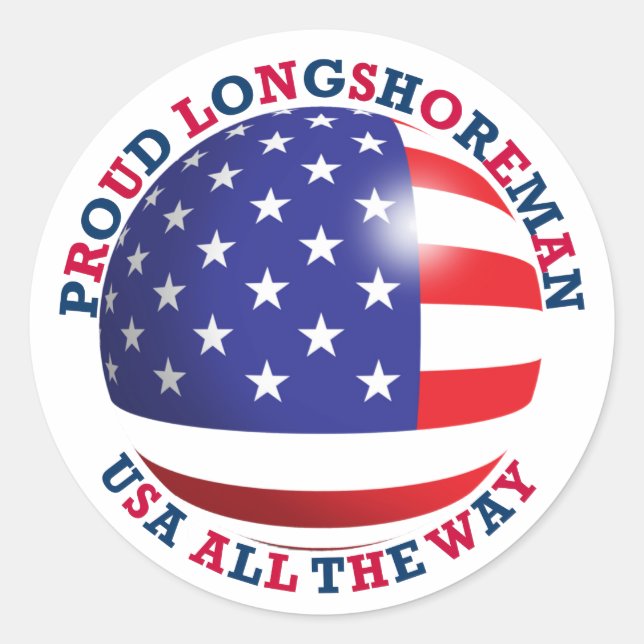 Proud Longshoreman Round Sticker (Front)