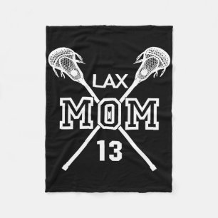 Proud Love Lacrosse Mom #13 Lax Player Number 13 M Fleece Blanket