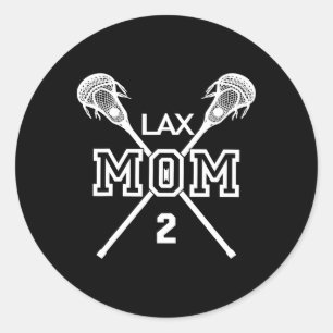 Proud Love Lacrosse Mom #2 Lax Player Jersey Mothe Classic Round Sticker