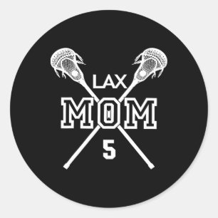 Proud Love Lacrosse Mom #5 Lax Player Number 5 Mot Classic Round Sticker