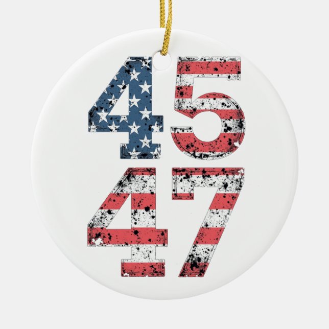 Proud Maga 47th Trump Won Inaguration Day  Ceramic Ornament (Front)