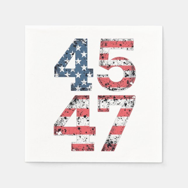 Proud Maga 47th Trump Won Inaguration Day  Napkins (Front)