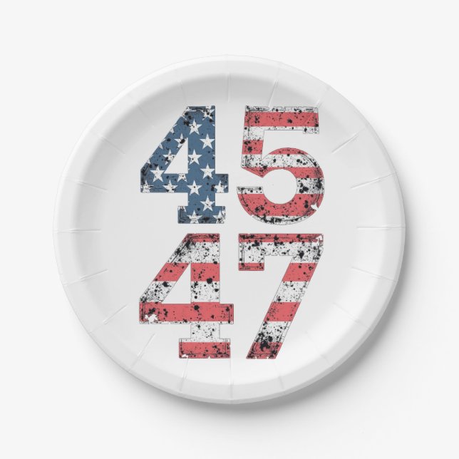 Proud Maga 47th Trump Won Inaguration Day  Paper Plates (Front)