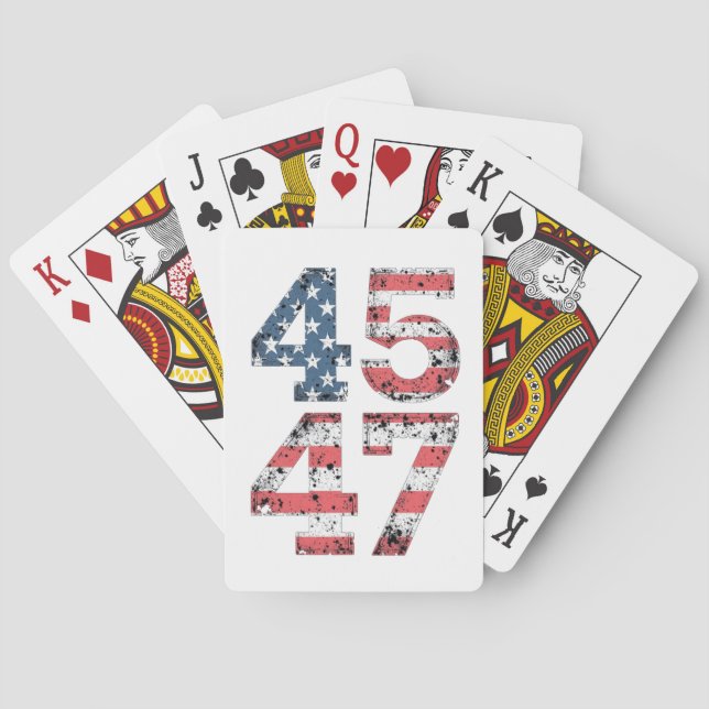 Proud Maga 47th Trump Won Inaguration Day  Poker Cards (Back)