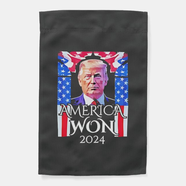 Proud Maga American Trump Won 2024 Inaguration Day Garden Flag (Front)