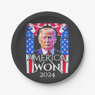 Proud Maga American Trump Won 2024 Inaguration Day Paper Plates