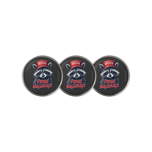 Proud MAGA Garbage For Trump supporter Election  Golf Ball Marker (3 Up)