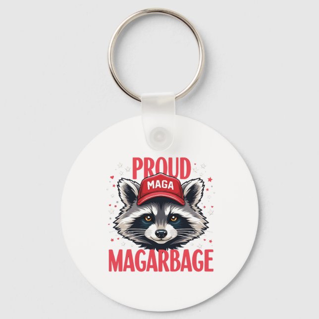 Proud MAGA Garbage For Trump supporter Election   Keychain (Front)