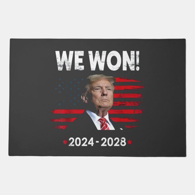 Proud Maga President Trump Won Inaguration Day  Doormat (Front)