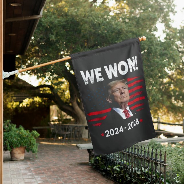 Proud Maga President Trump Won Inaguration Day  House Flag (In SItu)