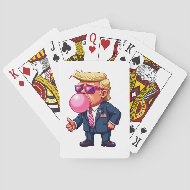 Proud Maga Trump Pixel President Inaguration Day  Poker Cards (Back)