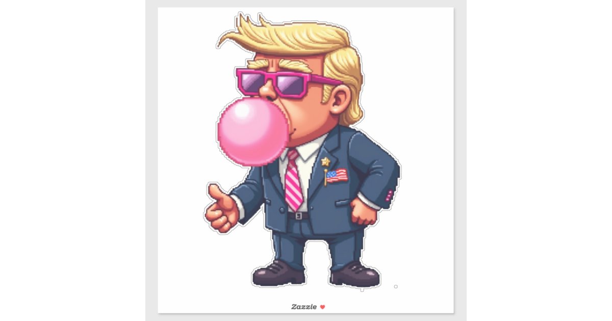Proud Maga Trump Pixel President Inaguration Day Sticker | Zazzle