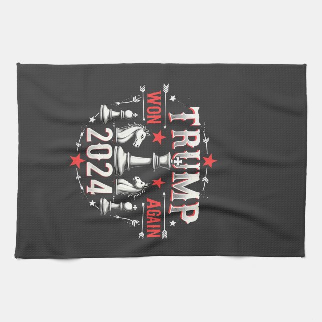 Proud Maga Trump Won again 2025 Inaguration Day  Kitchen Towel (Horizontal)