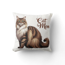 Proud Maine Coon Cat Mom Pillow I