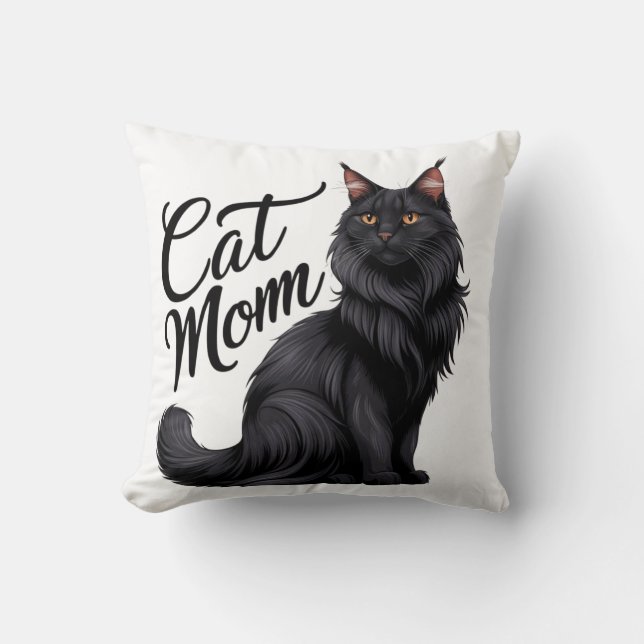 Proud Maine Coon Cat Mom Pillow II (Front)