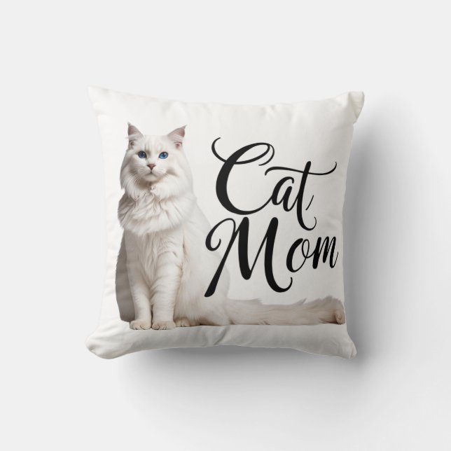 Proud Maine Coon Cat Mom Pillow III (Front)
