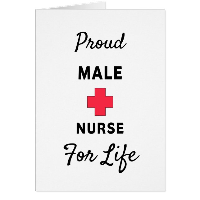 Proud Male Nurse Cards (Front)