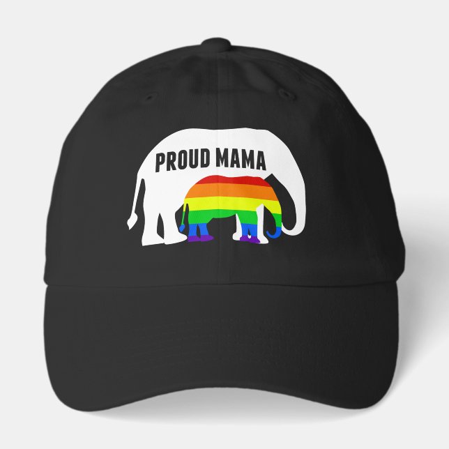 Proud Mama Gay Pride Cute LGBTQ Hat (Front)