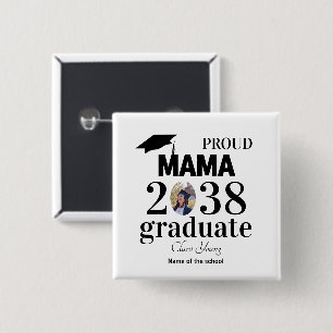 Proud mama personalized graduation button