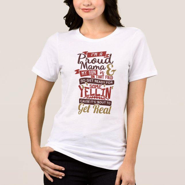 Proud Mama's Game Day Cheer! Tri-Blend Shirt (Front)