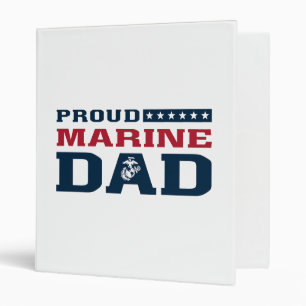 Proud Marine Dad - Color 3 Ring Binder