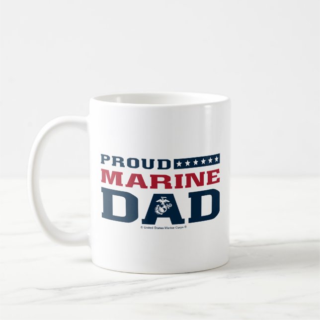 Proud Marine Dad - Color Coffee Mug (Left)