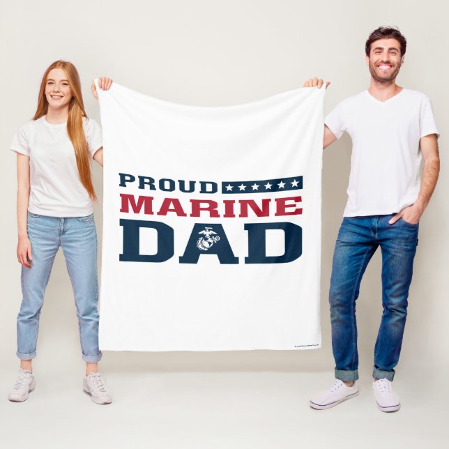 Proud Marine Dad - Color Fleece Blanket (In Situ)
