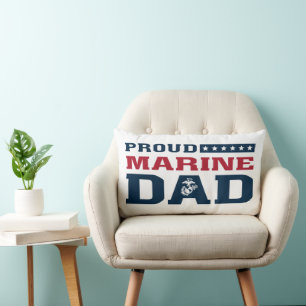 Proud Marine Dad - Color Lumbar Pillow