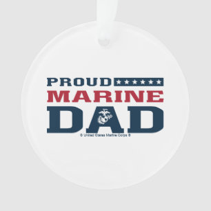 Proud Marine Dad - Color Ornament