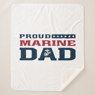 Proud Marine Dad - Color Sherpa Blanket