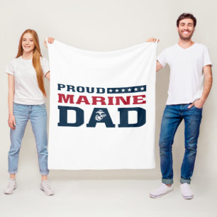Proud Marine Dad Fleece Blanket