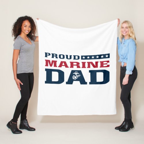 Proud Marine Dad Fleece Blanket