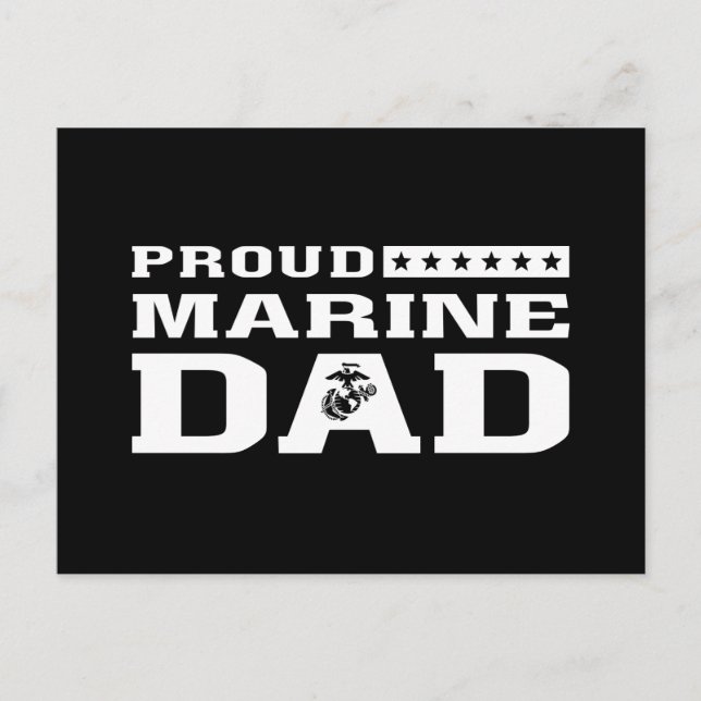 Proud Marine Dad Holiday Postcard (Front)