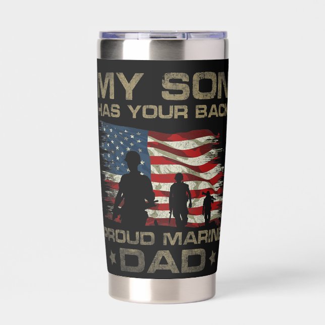 Proud Marine Dad Insulated Tumbler (Front)