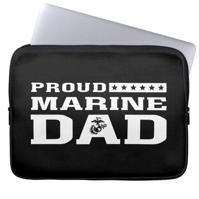 Proud Marine Dad Laptop Sleeve (Front)