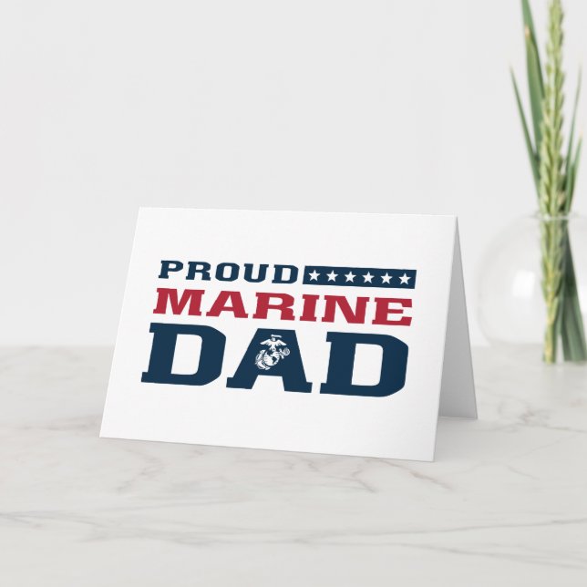 Proud Marine Dad Note Card (Front)