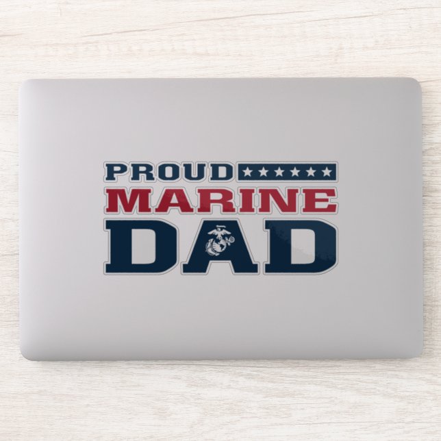 Proud Marine Dad Sticker (Computer)