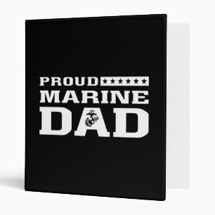 Proud Marine Dad - White 3 Ring Binder