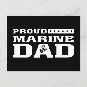 Proud Marine Dad - White Holiday Postcard