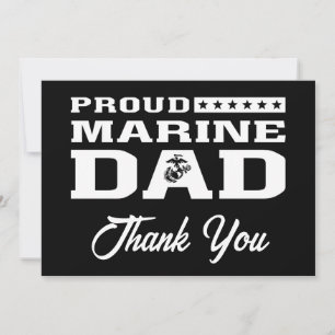 Proud Marine Dad - White Thank You Card