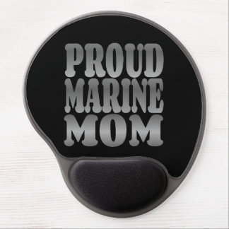 Proud Marine Mom in Silver Gel Mouse Pad