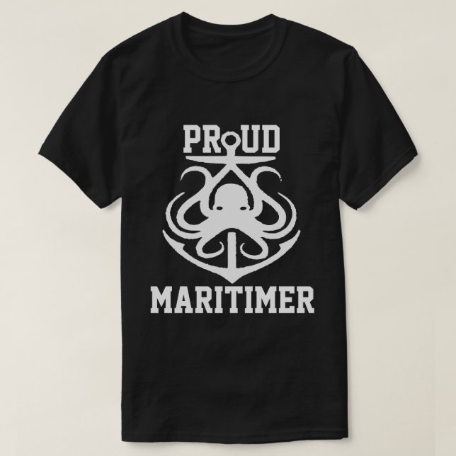 Proud Maritimer anchor octopus Lighthouse route T-Shirt (Design Front)