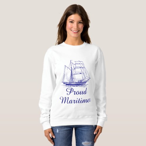 Proud Maritimer sweater nautical sailing ship 