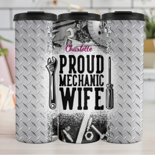 Proud Mechanic Wife Industrial Graphic Thermal Tumbler