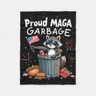 Proud Mega Garbyge Raccoon Political Statement Fleece Blanket