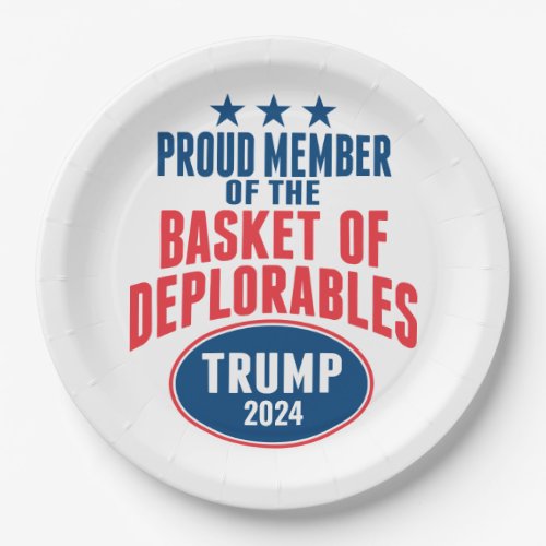 Proud Member of the Basket of Deplorables _ Trump Paper Plates