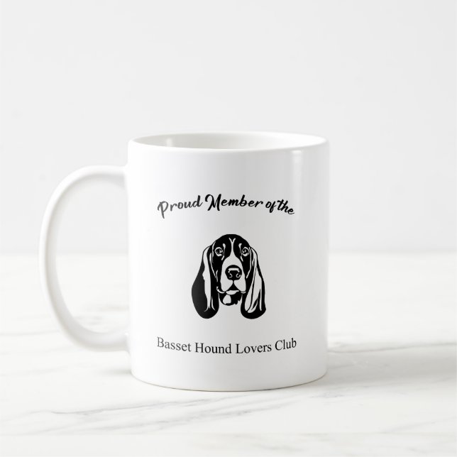 Proud Member of the Basset Hound Lovers Club Coffee Mug (Left)