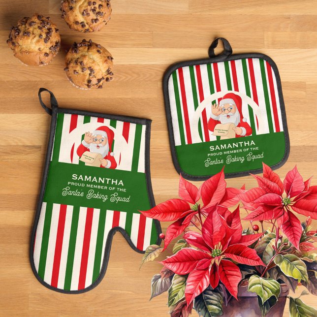 Proud Member Santa's Baking Squad Baker Christmas Oven Mitt & Pot Holder Set (Proud Member Santa's Baking Squad Baker Christmas Oven Mitt & Pot Holder Set)