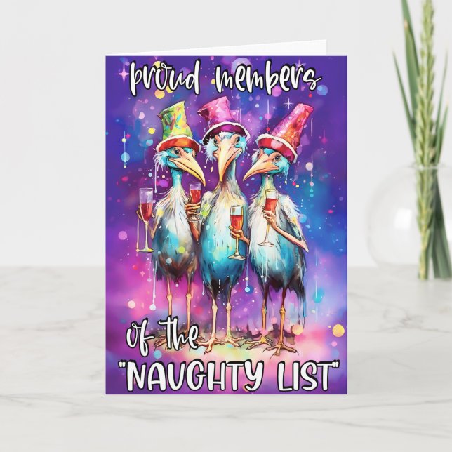 Proud Members Of The Naughty List Holiday Card (Front)